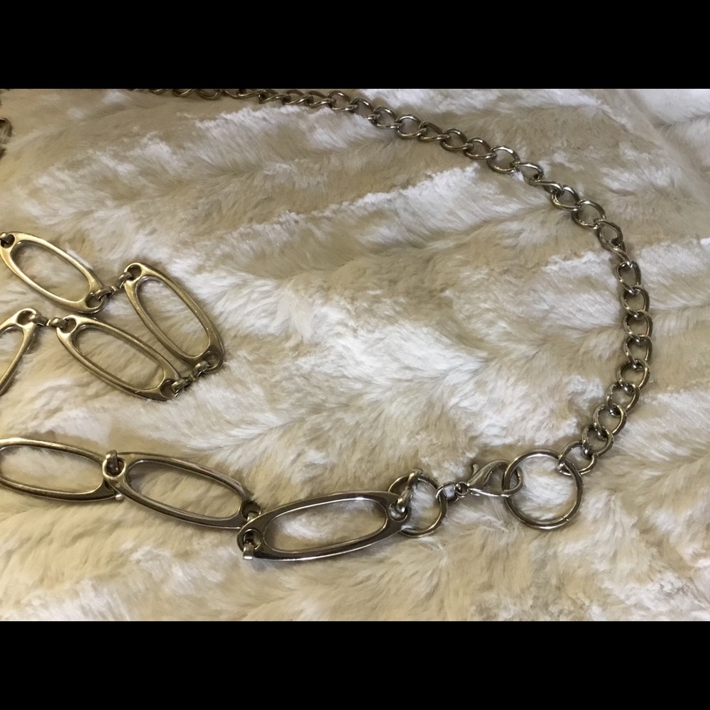 Long Silver Chain Belt